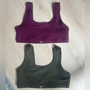 Nike Sports Bras in Purple and Olive